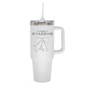  Falcons 40oz Bow White Stainless Steel Colossal Tumbler 