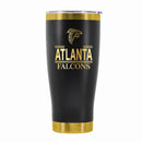 24 oz Stainless Steel Tumbler with Gold Accents & Etched Classic Crew Team Design, Atlanta Falcons