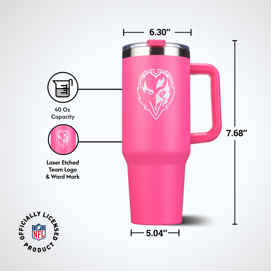 40oz Pink Game Day Tumbler I | Baltimore Ravens
