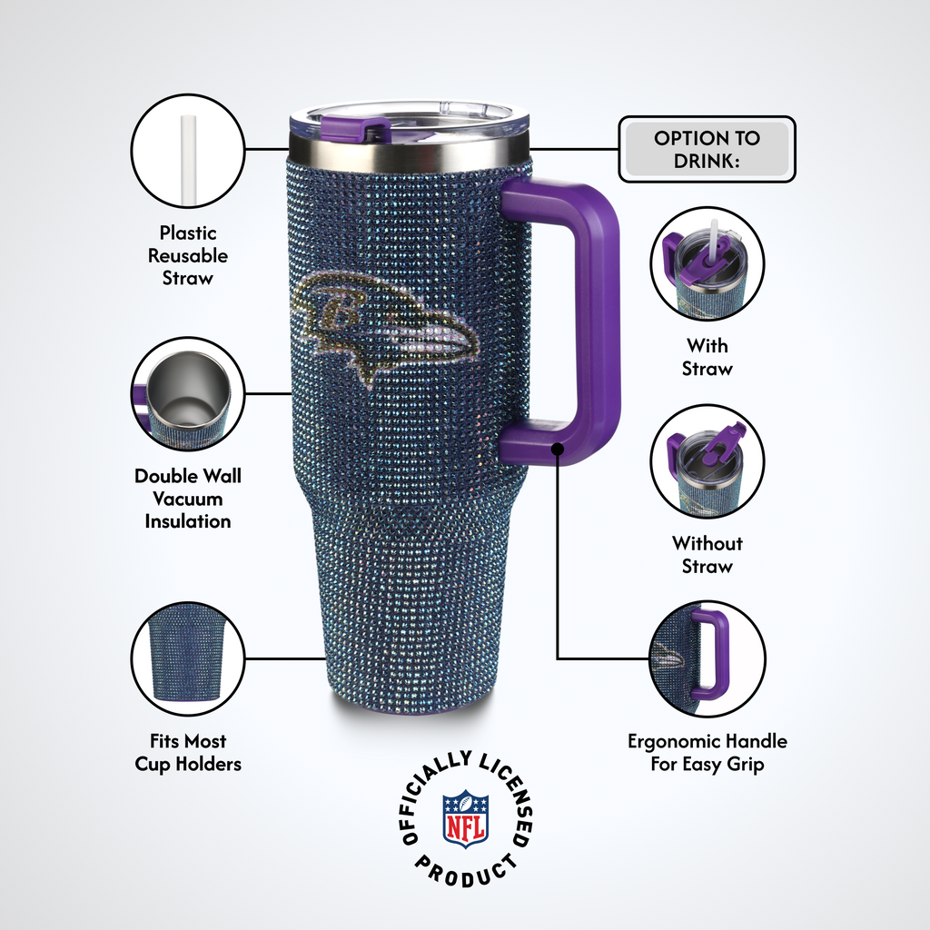 40oz TC Bling Game Day Tumbler I | Baltimore Ravens