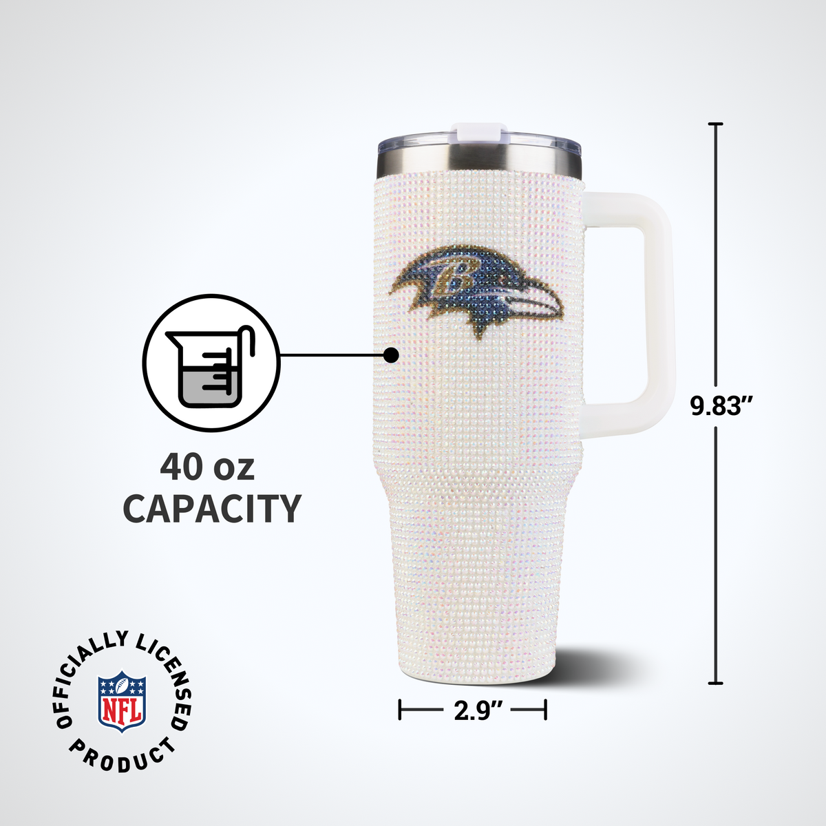 40oz Bling Collosal Tumbler | Baltimore Ravens