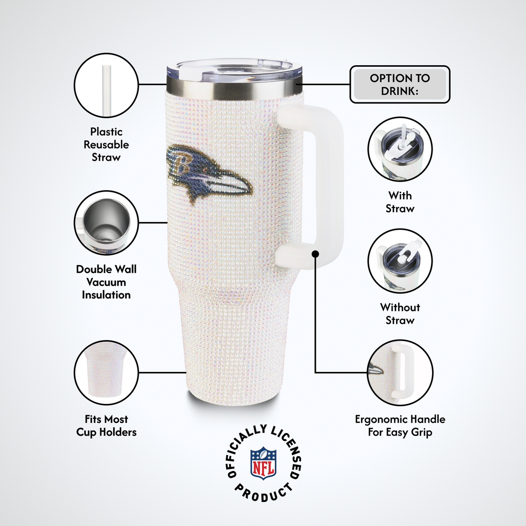 40oz Bling Collosal Tumbler | Baltimore Ravens