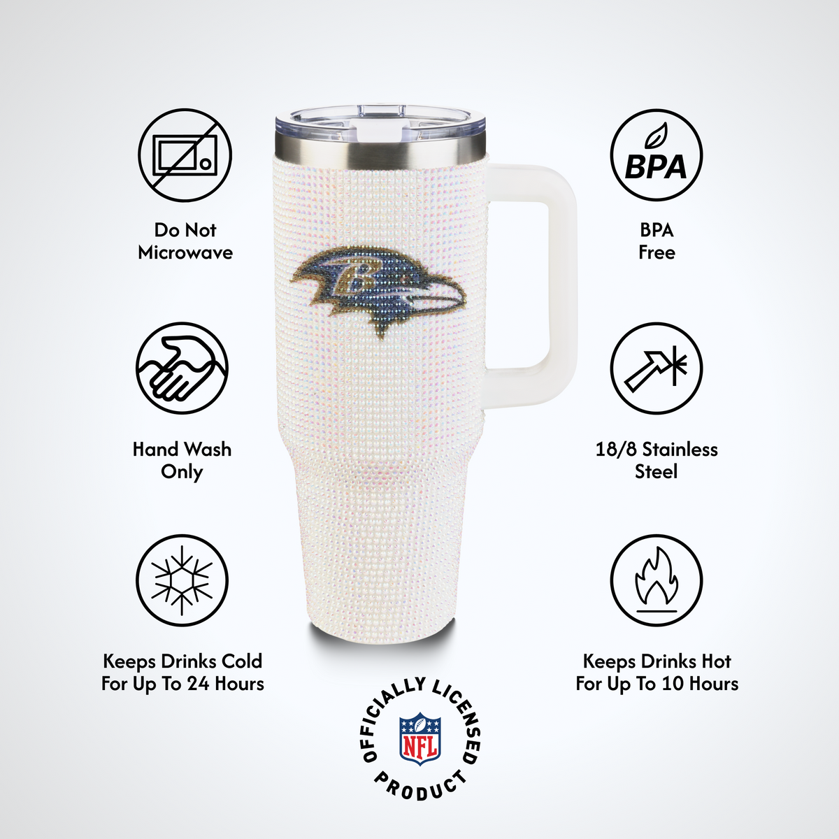 40oz Bling Collosal Tumbler | Baltimore Ravens
