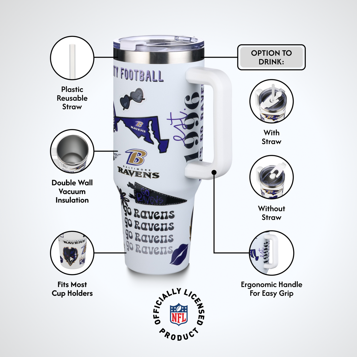 40oz Team Spirit Game Day Tumbler I | Baltimore Ravens