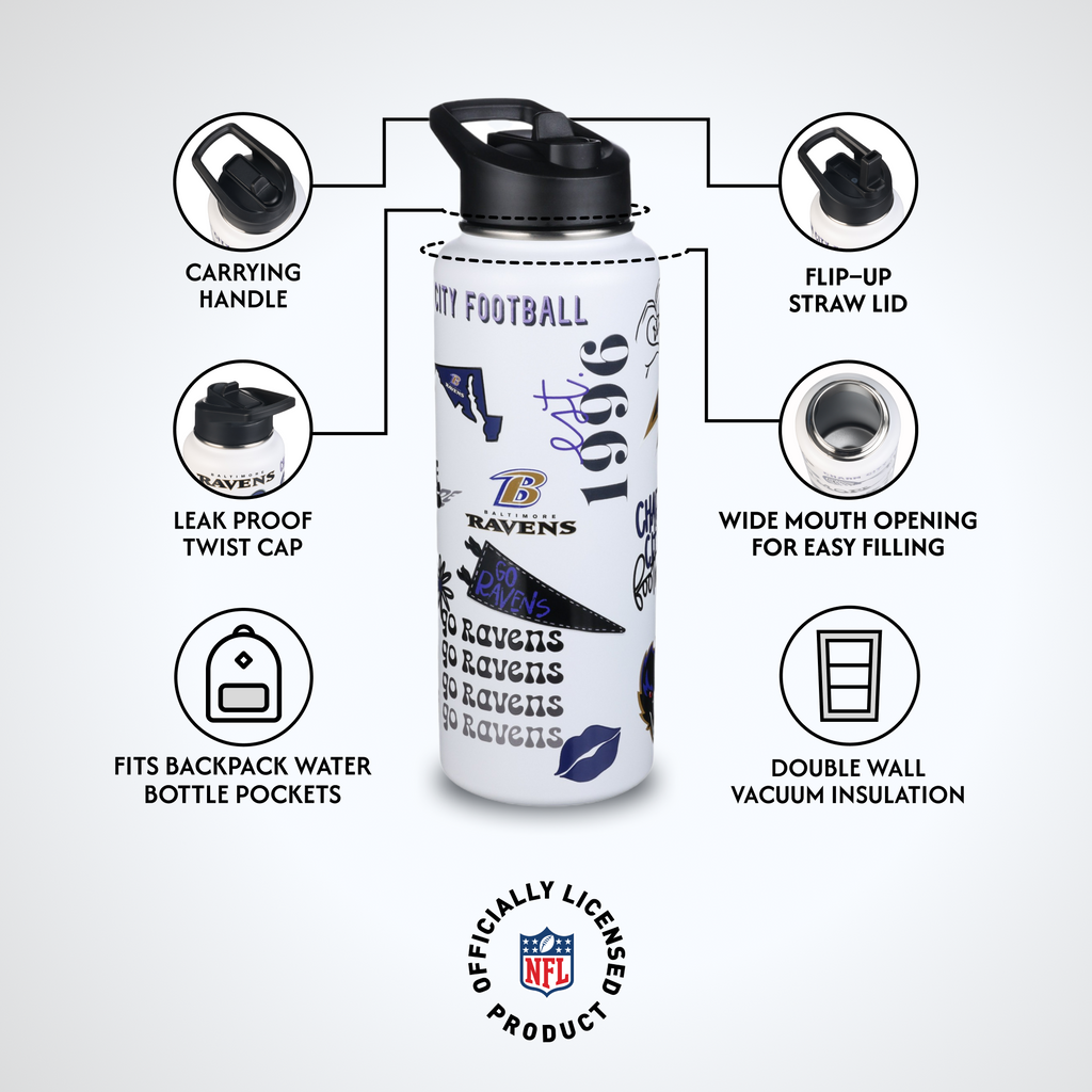 34oz Team Spirit Water Bottle I | Baltimore Ravens