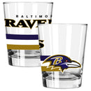 2pk 15oz Old Fashion Glass Big Stripes Design | Baltimore Ravens