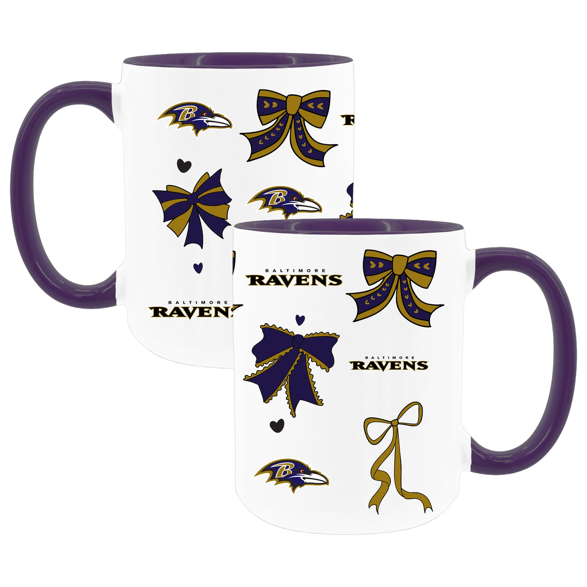  Ravens 2pk 15oz Bow Coffee Mug 