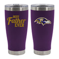 20oz Purple Stainless Steel Tumbler, Direct Print, Best Dad Ever Design, Baltimore Ravens