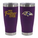 20oz Purple Stainless Steel Tumbler, Direct Print, Best Dad Ever Design, Baltimore Ravens