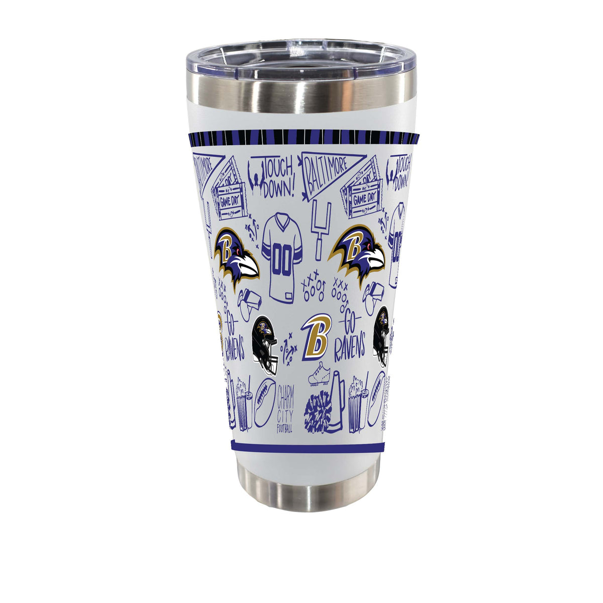 Sketchpad Design 30oz SS Tumbler | Baltimore Ravens