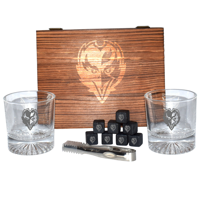 Wood Boxed Drinkware Set | Baltimore Ravens