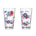 2pk 16oz Pint Glass, DP, Flowers | Buffalo Bills