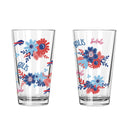 2pk 16oz Pint Glass, DP, Flowers | Buffalo Bills