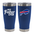 20oz Royal Blue Stainless Steel Tumbler, Direct Print, Best Dad Ever Design, Buffalo Bills