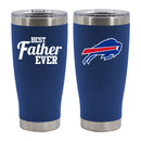 20oz Royal Blue Stainless Steel Tumbler, Direct Print, Best Dad Ever Design, Buffalo Bills