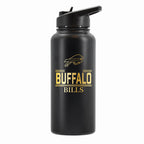 32 oz Stainless Steel Water Bottle with Gold Etched Classic Crew Team Design, Buffalo Bills