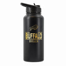 32 oz Stainless Steel Water Bottle with Gold Etched Classic Crew Team Design, Buffalo Bills