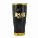 24 oz Stainless Steel Tumbler with Gold Accents & Etched Classic Crew Team Design, Buffalo Bills