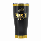 24 oz Stainless Steel Tumbler with Gold Accents & Etched Classic Crew Team Design, Buffalo Bills