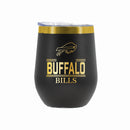 12 oz Stainless Steel Wine Tumbler with Gold Etched Classic Crew Team Design, Buffalo Bills