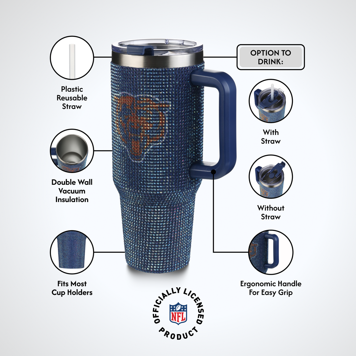 40oz TC Bling Game Day Tumbler I | Chicago Bears