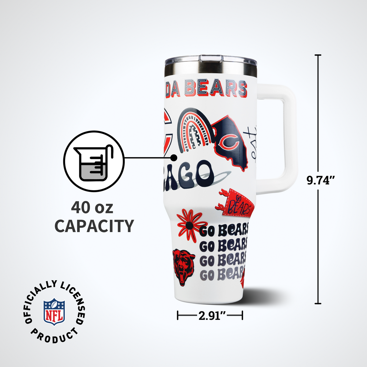 40oz Team Spirit Game Day Tumbler I | Chicago Bears