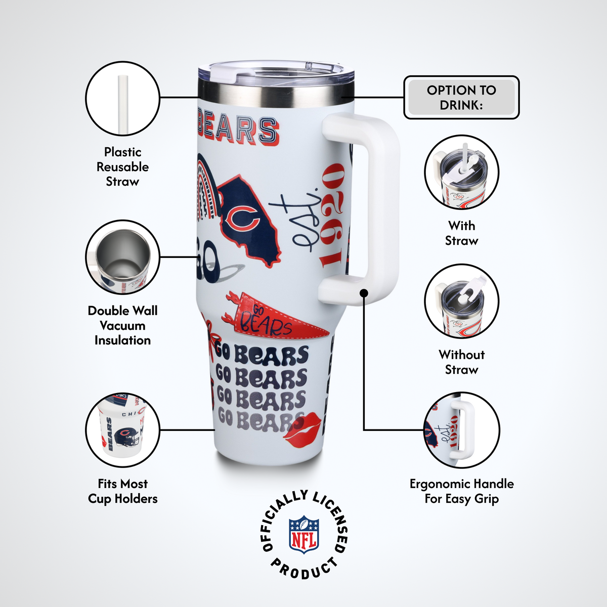 40oz Team Spirit Game Day Tumbler I | Chicago Bears