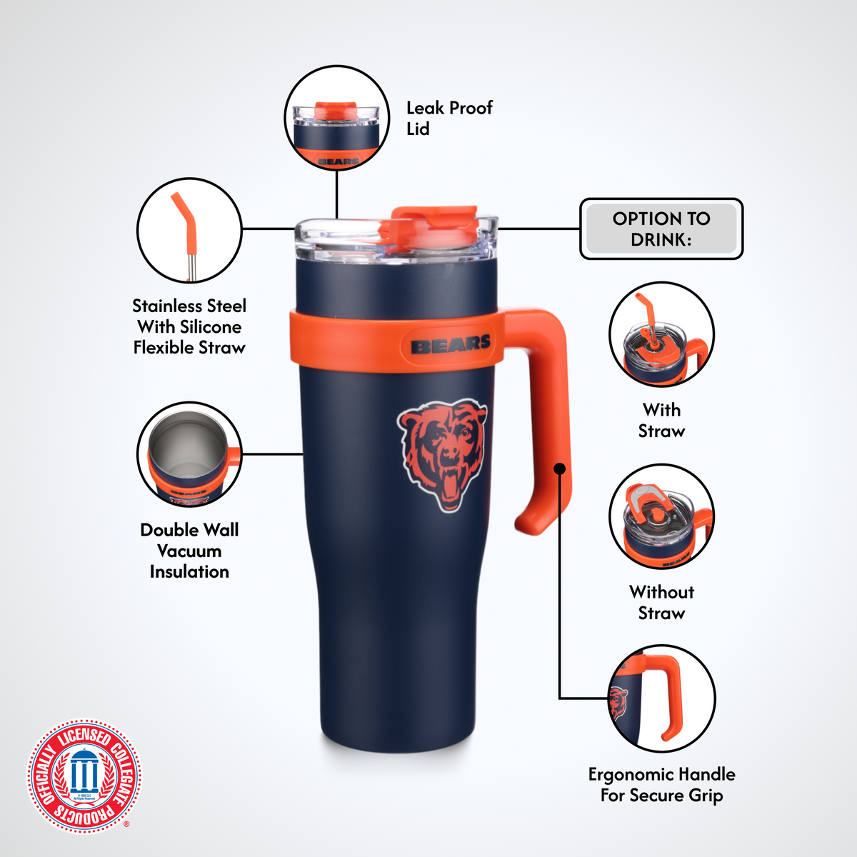 40oz Slim Tumbler I | Chicago Bears
