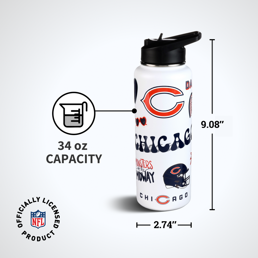 34oz Team Spirit Water Bottle I | Chicago Bears