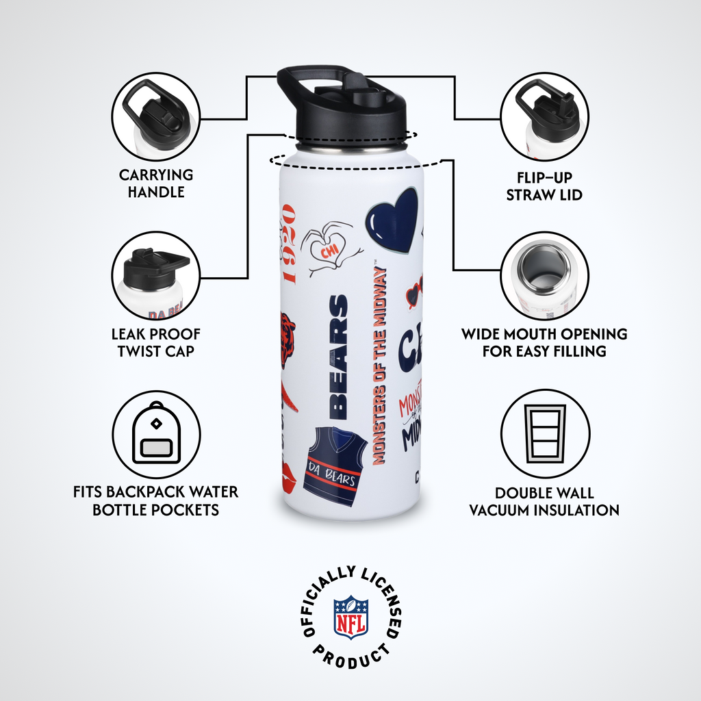 34oz Team Spirit Water Bottle I | Chicago Bears