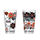 2pk 16oz Pint Glass, DP, Flowers | Chicago Bears