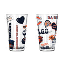 2pk 16oz Pint Glass, DP, Loco Design | Chicago Bears
