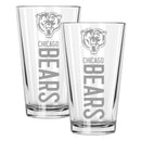 2pk 16oz Pint Glass Pinnacel Design | Chicago Bears