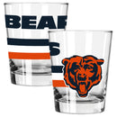 2pk 15oz Old Fashion Glass Big Stripes Design | Chicago Bears