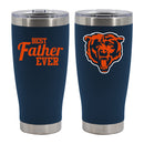 20oz Navy Stainless Steel Tumbler, Direct Print, Best Dad Ever Design, Chicago Bears