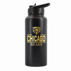 32 oz Stainless Steel Water Bottle with Gold Etched Classic Crew Team Design, Chicago Bears