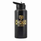 32 oz Stainless Steel Water Bottle with Gold Etched Classic Crew Team Design, Chicago Bears