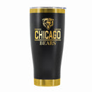24 oz Stainless Steel Tumbler with Gold Accents & Etched Classic Crew Team Design, Chicago Bears