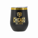 12 oz Stainless Steel Wine Tumbler with Gold Etched Classic Crew Team Design, Chicago Bears