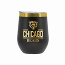 12 oz Stainless Steel Wine Tumbler with Gold Etched Classic Crew Team Design, Chicago Bears