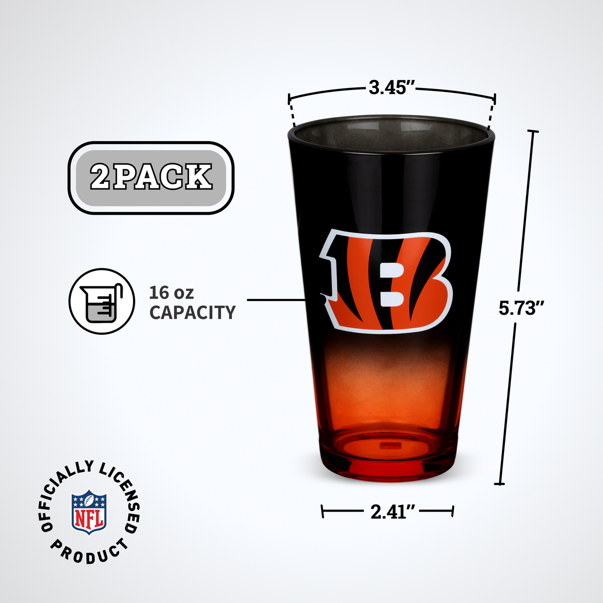2-Pack Ombre Pint Glasses | Cincinnati Bengals