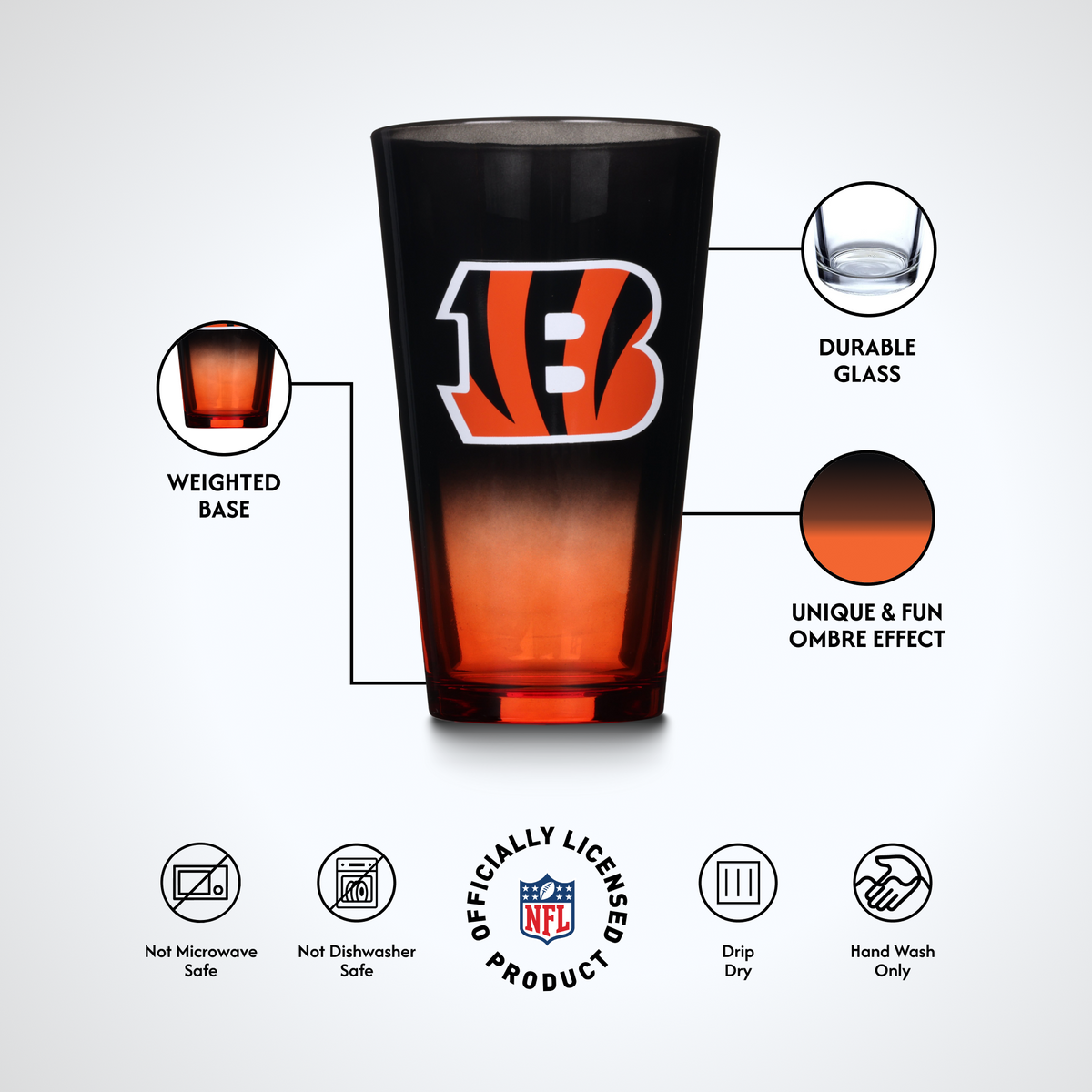 2-Pack Ombre Pint Glasses | Cincinnati Bengals