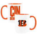 2pk 15oz White Mug Logo + Wordmark | Cincinnati Bengals