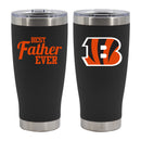 20oz Black Stainless Steel Tumbler, Direct Print, Best Dad Ever Design, Cincinnati Bengals