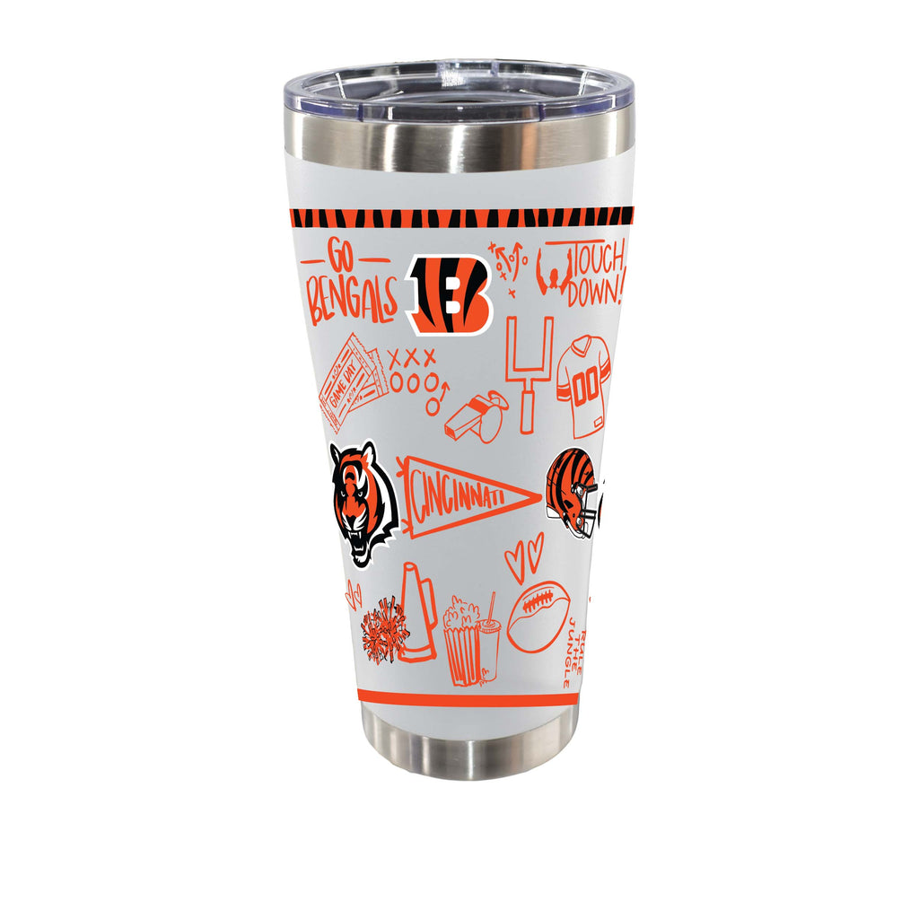 Sketchpad Design 30oz SS Tumbler | Cincinnati Bengals