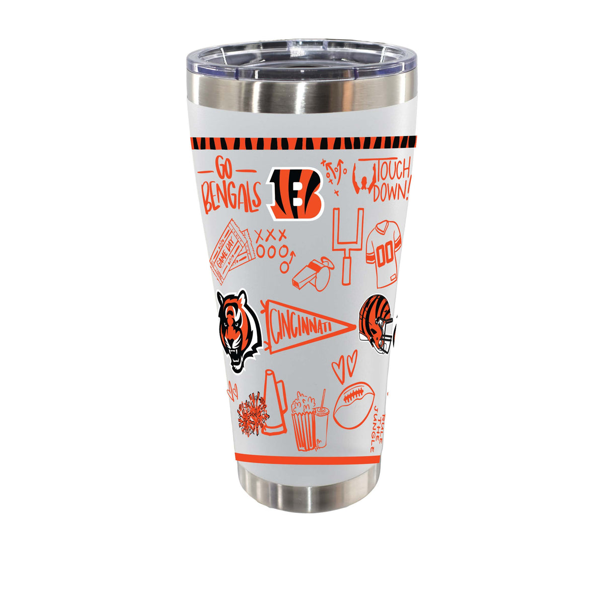 Sketchpad Design 30oz SS Tumbler | Cincinnati Bengals