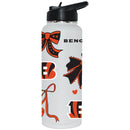  Bengals 34oz Bow White Quencher Water Bottle 