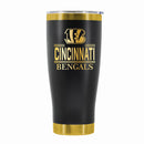 24 oz Stainless Steel Tumbler with Gold Accents & Etched Classic Crew Team Design, Cincinnati Bengals