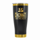 24 oz Stainless Steel Tumbler with Gold Accents & Etched Classic Crew Team Design, Cincinnati Bengals