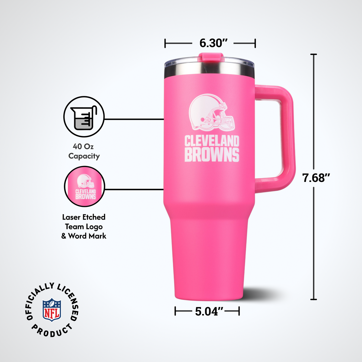 40oz Pink Game Day Tumbler I | Cleveland Browns